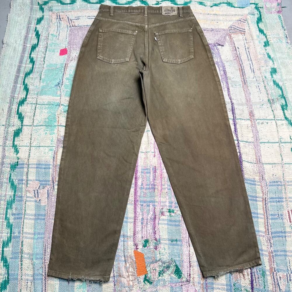 Vintage Levis Silvertab Jeans Mens 34x32 Brown Baggy Made in USA
